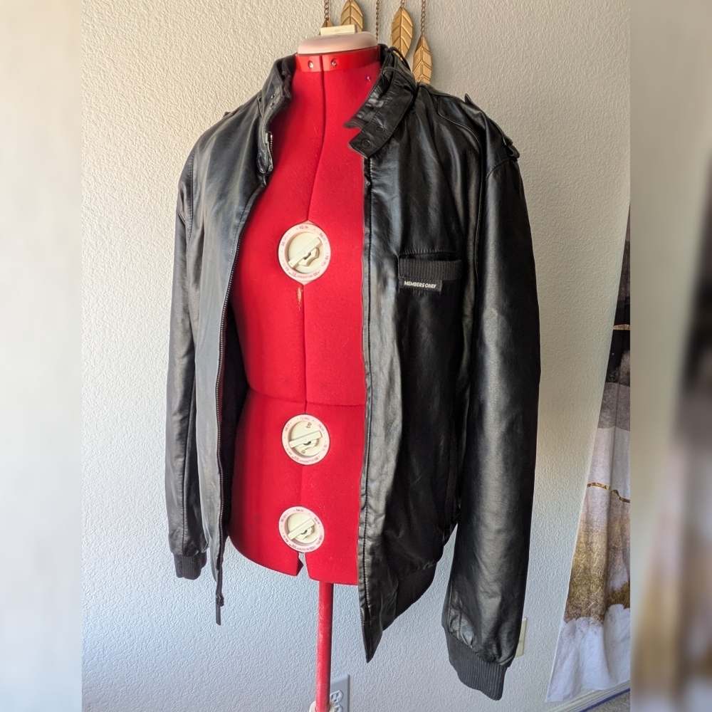 Members Only Black Faux Leather Jacket